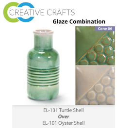 Turtle Shell EL131 over Oyster Shell EL101 Glaze Combination Turtle Shell EL131 over Oyster Shell EL101 Glaze Combination